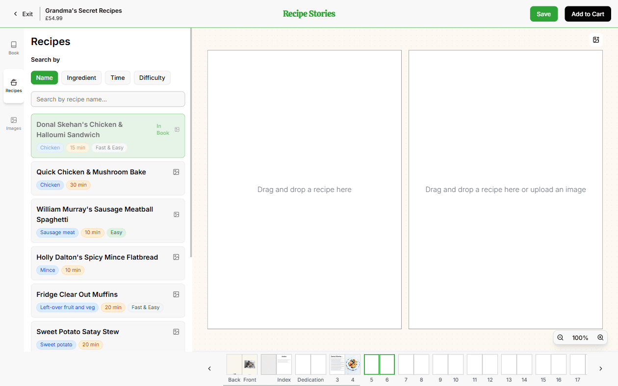 Drag and drop layout